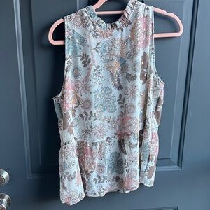 LOFT Floral Sleeveless Blouse
